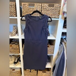 Women's Navy Sheath Dress - Classic Sleeveless Work Dress